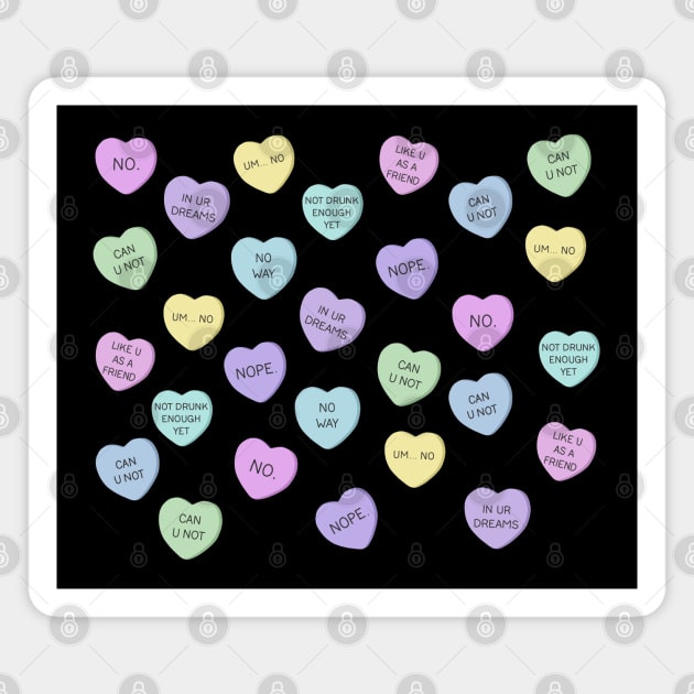 Mean Valentines Day Candy pattern Magnet by valentinahramov